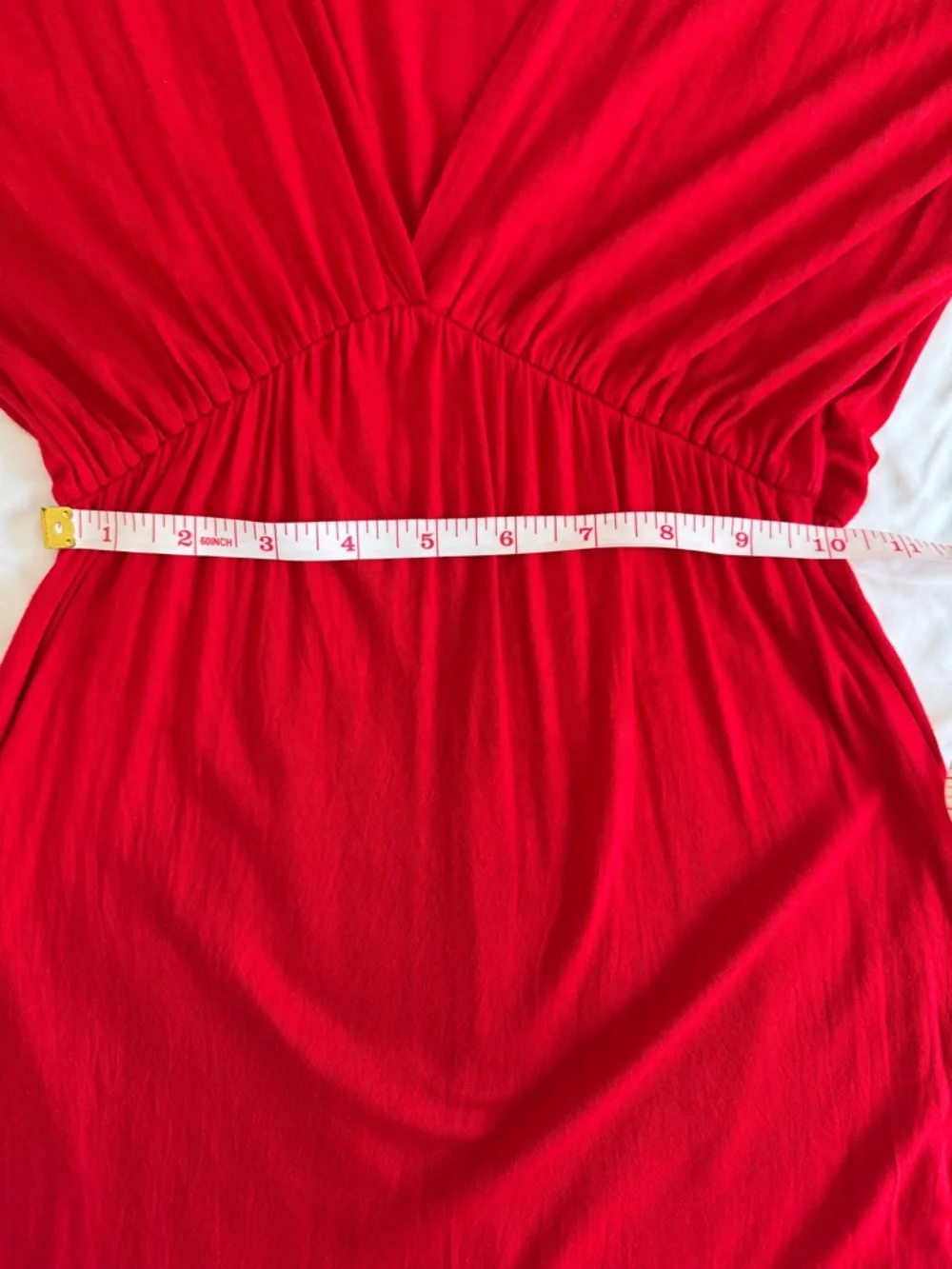Frenzii Deep V-Neck Maxi Dress Cap Sleeves‎ Red Wedding Prom - Picture 5 of 8